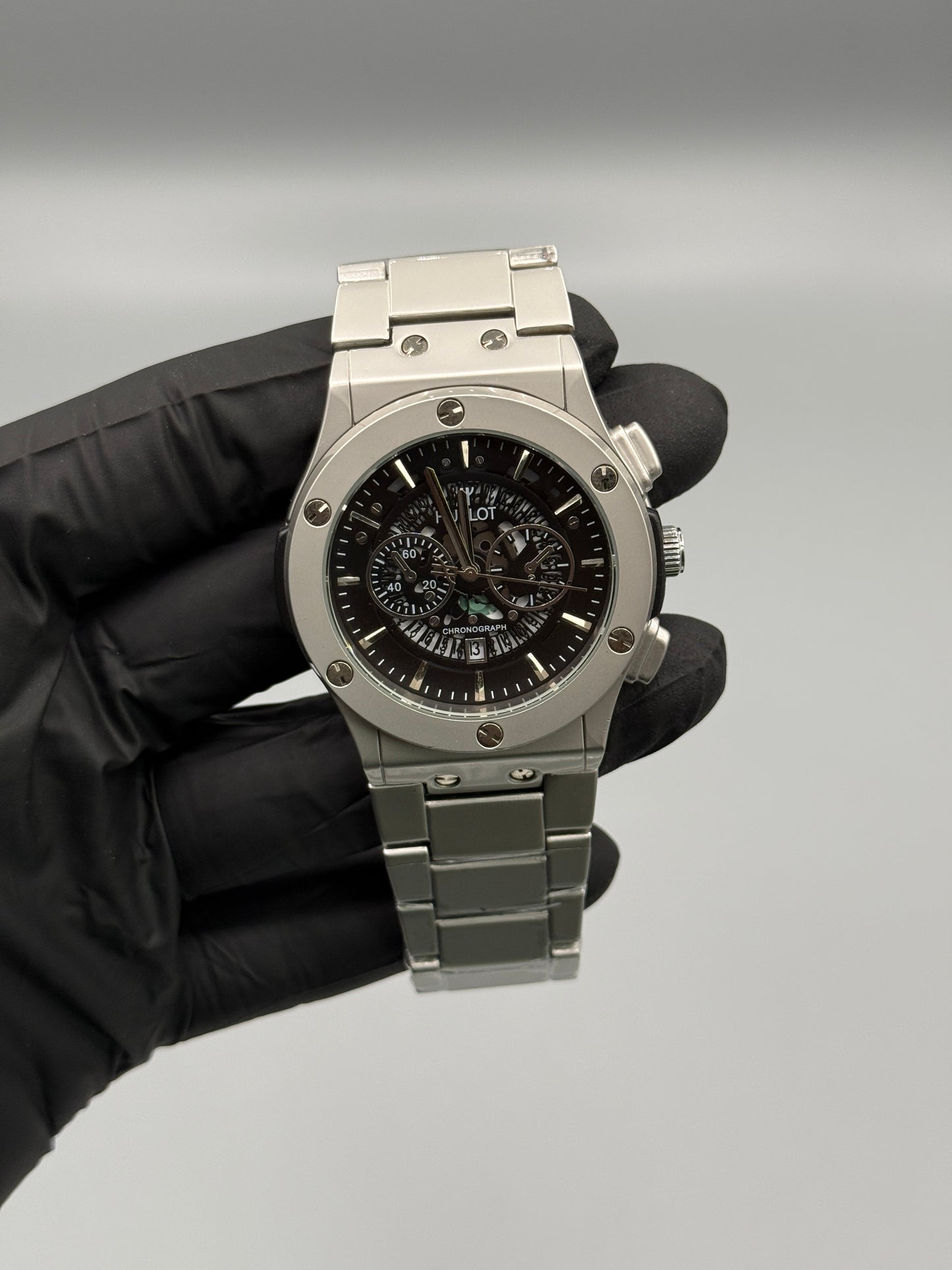 Chrono Style Silver Chain