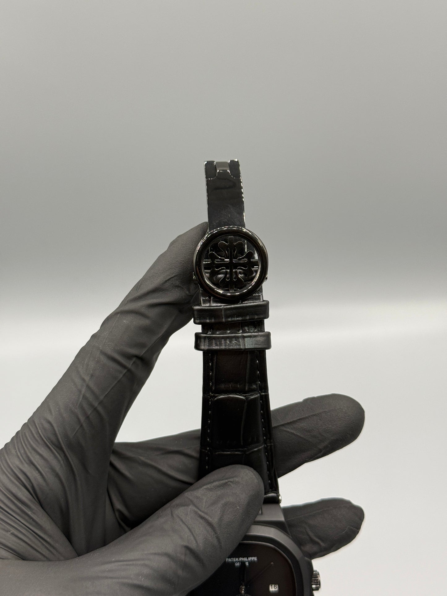 Patek Philippe Leather Strap Full Black