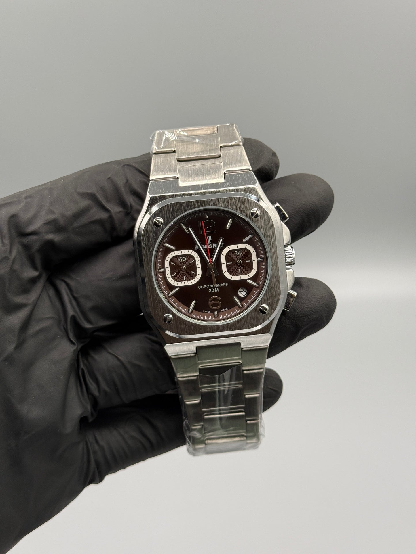 Chronograph Working Silver Chain