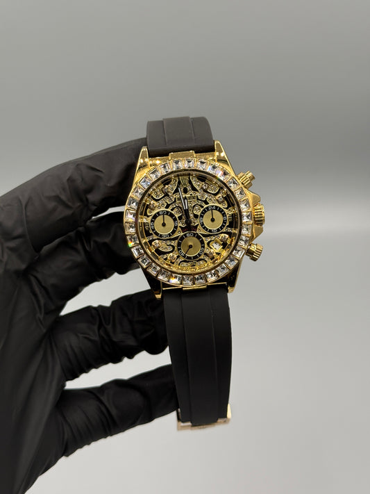 Chronograph Working Stone Rubber Strap