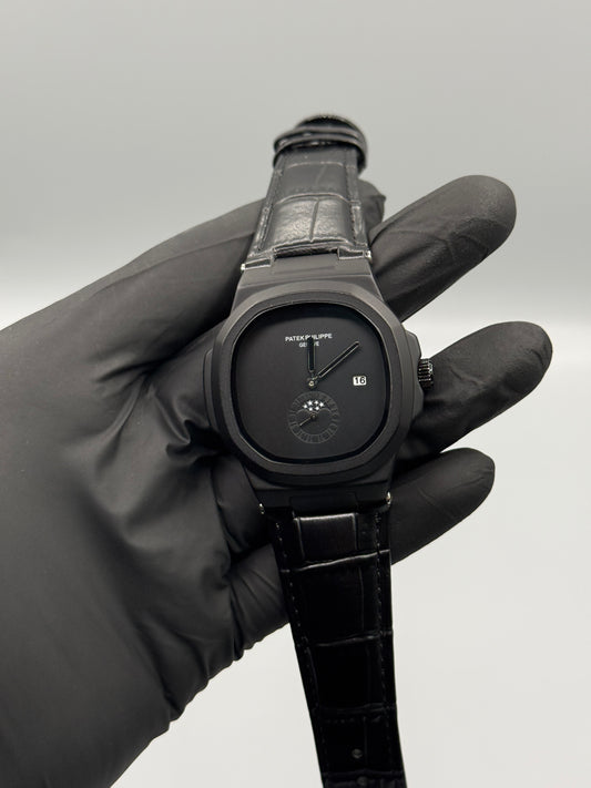Patek Philippe Leather Strap Full Black
