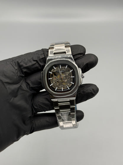 Automatic Skeleton Silver Chain