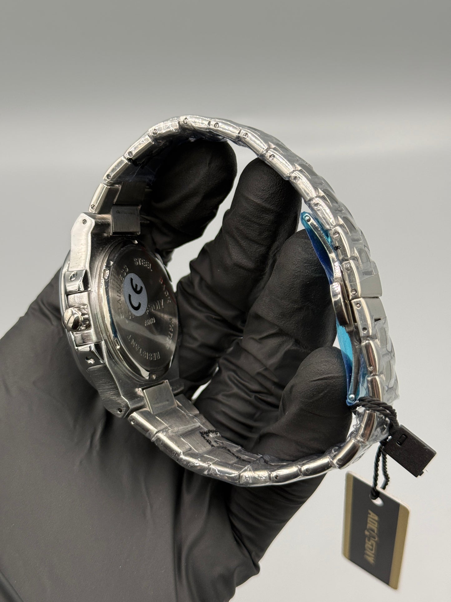 Silver Chain Green Dial Stone