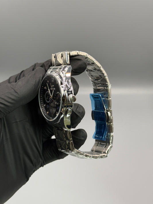 Chronograph Working Roman Numerals Silver Chain