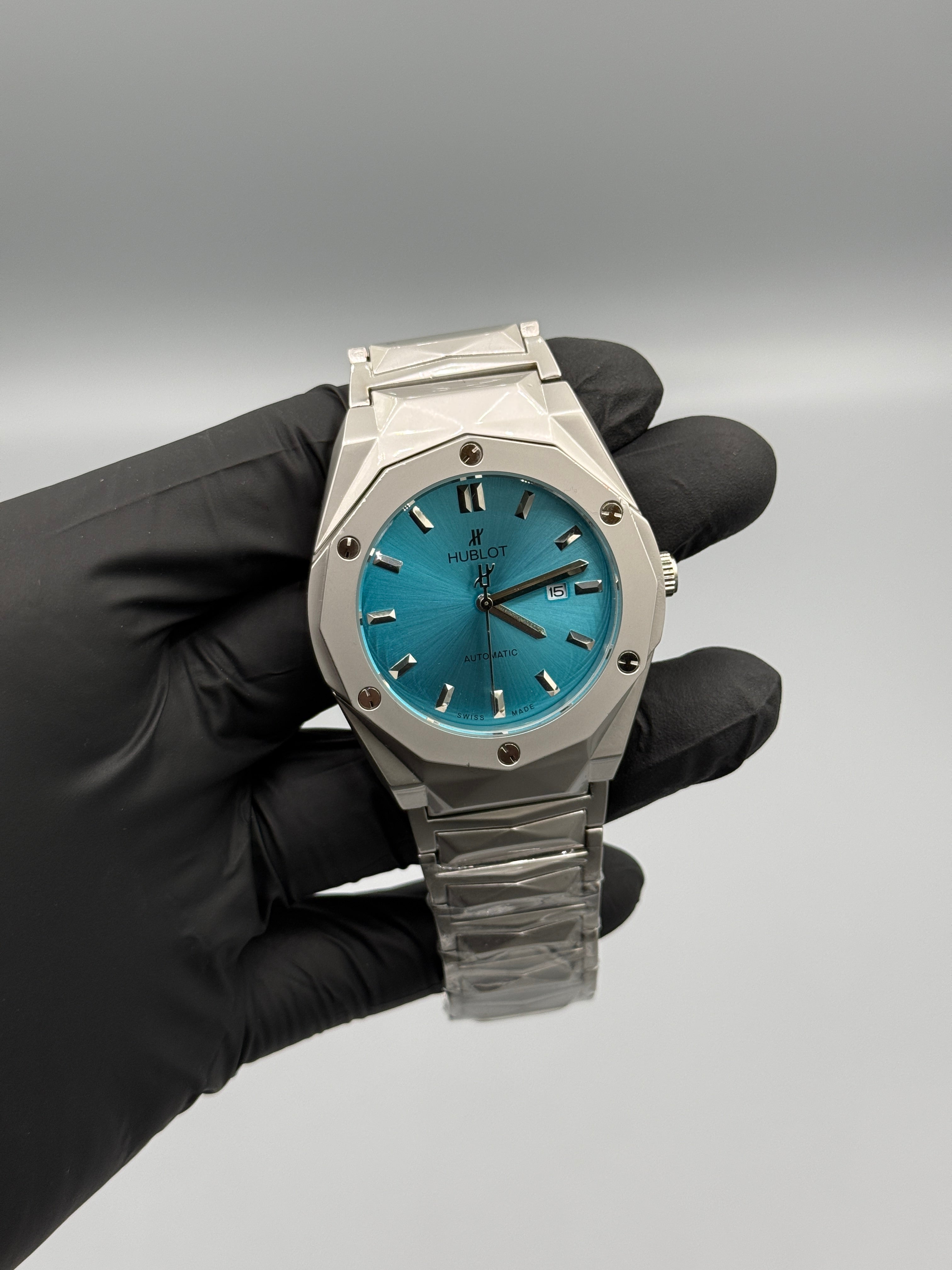 Hublot Diamond Cut Semi Auto Stainless Steel