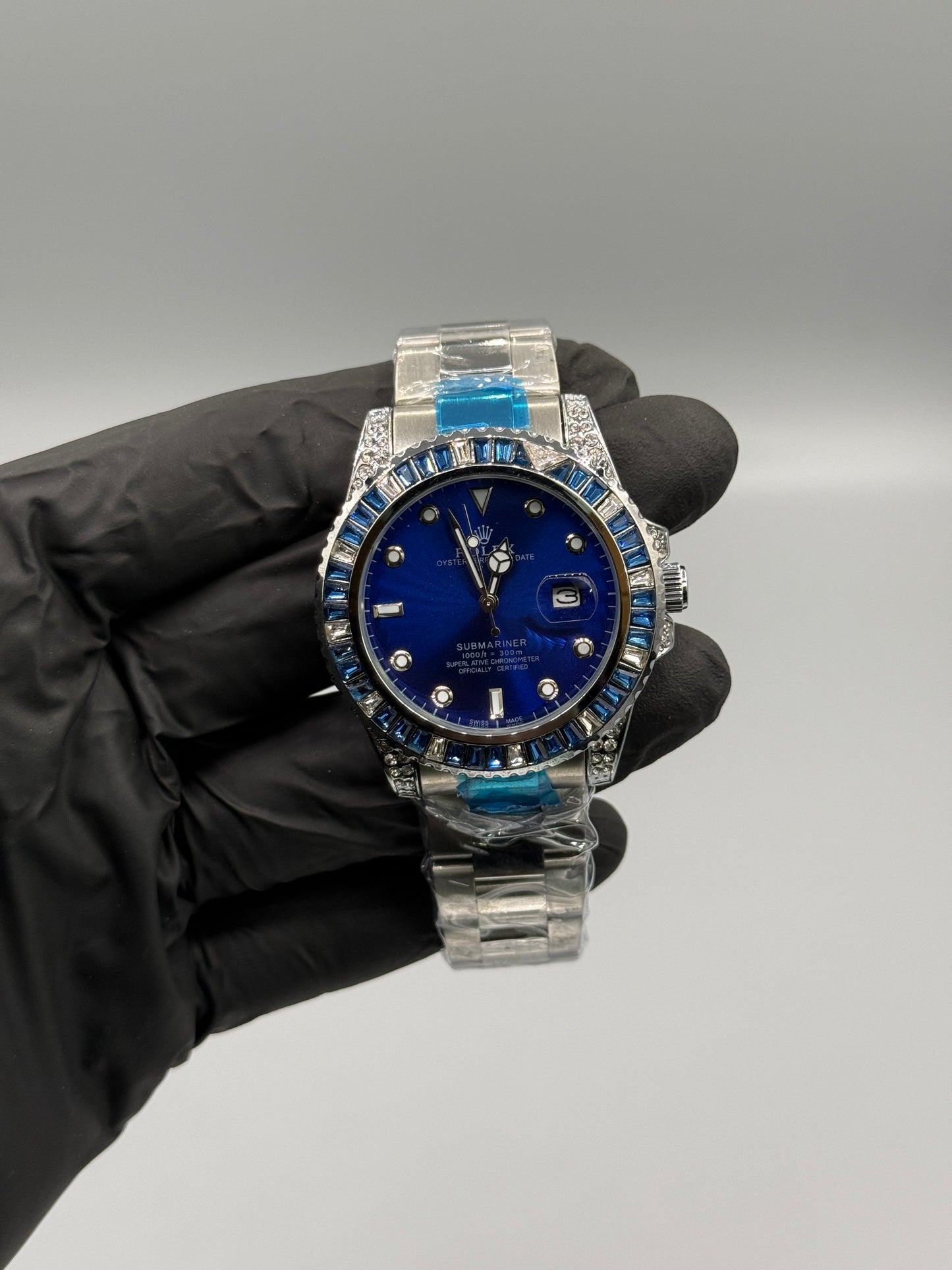 Rotating Dial Silver Chain Master Lock Stone