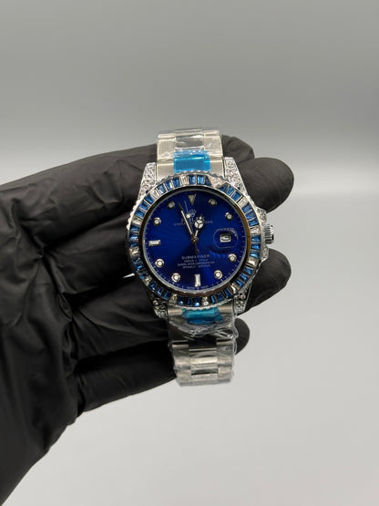 Rotating Dial Silver Chain Master Lock Stone